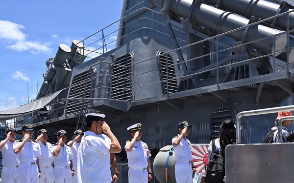 JMSDF Sailors welcome media aboard JS Kongō during RIMPAC 2026