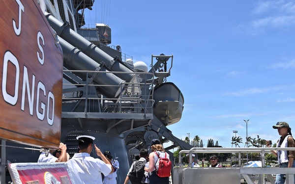 JMSDF Sailors welcome media aboard JS Kongō during RIMPAC 2026