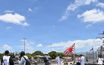 JMSDF Sailors brief journalists aboard JS Kongō during RIMPAC 2026