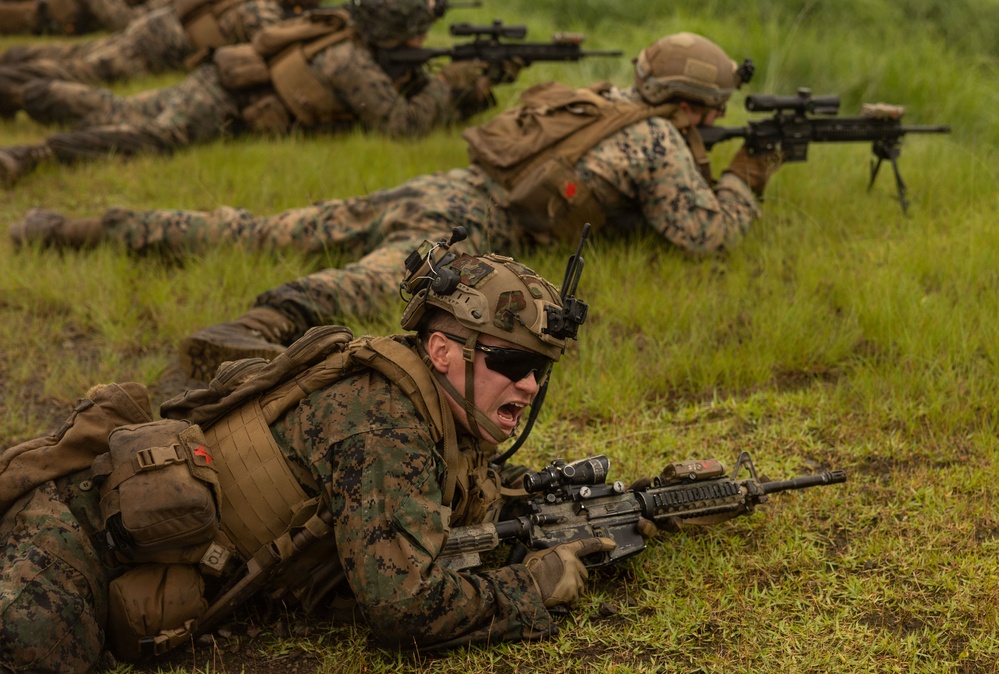 HIJUDAI MANEUVER AREA. OITA, JAPAN – U.S. Marines with 12th LCT conduct a bilateral range during exercise Resolute Dragon 26