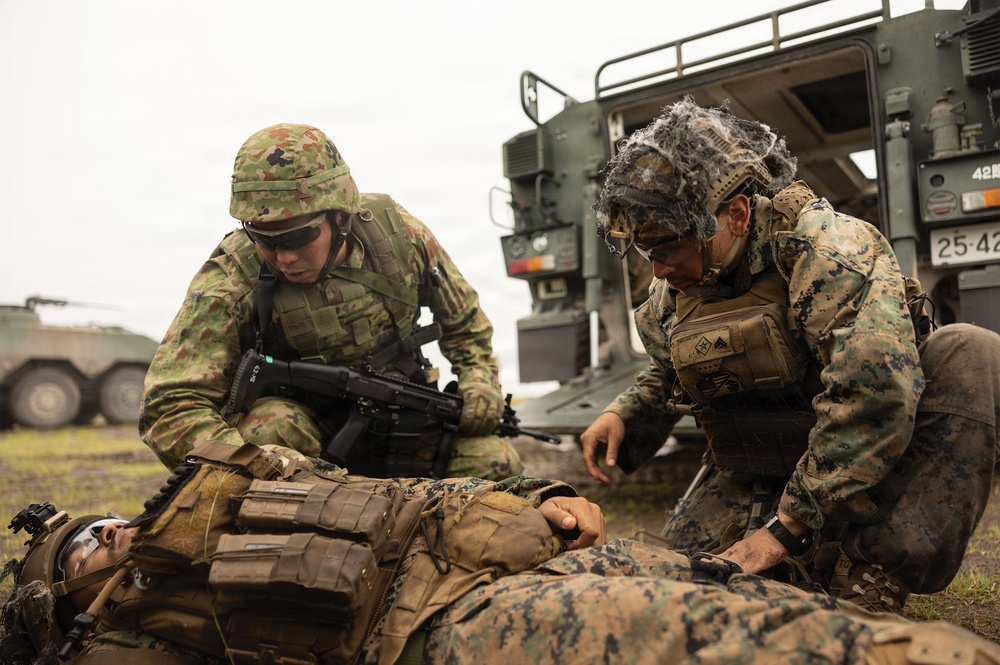 HIJUDAI MANEUVER AREA. OITA, JAPAN – U.S. Marines with 12th LCT conduct a bilateral range during exercise Resolute Dragon 26