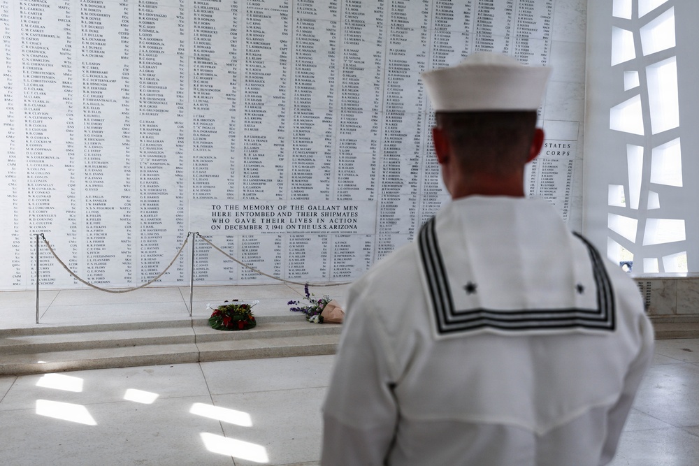 U.S. Navy Sailor Pays Respects at Arizona Memorial during RIMPAC 26