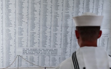 U.S. Navy Sailor Pays Respects at Arizona Memorial during RIMPAC 26