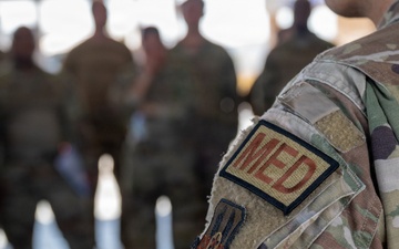 Security Forces K-9 Personnel train with medical team