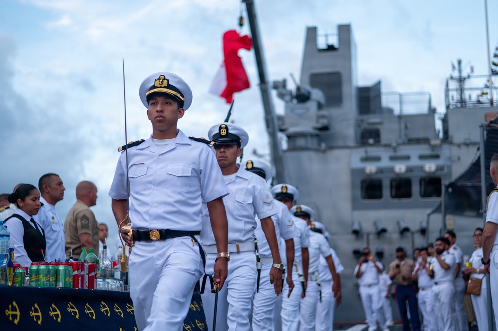 Peruvian Navy hosts reception aboard BAP Pisco (AMP156) during RIMPAC 2026