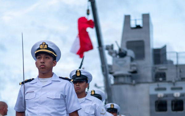 Peruvian Navy hosts reception aboard BAP Pisco (AMP156) during RIMPAC 2026