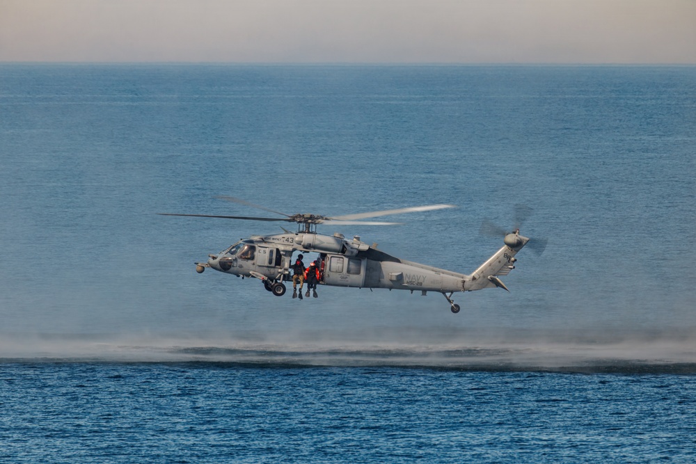 USS Mount Whitney, HSC-28 Conduct SAR Training in Baltic Sea