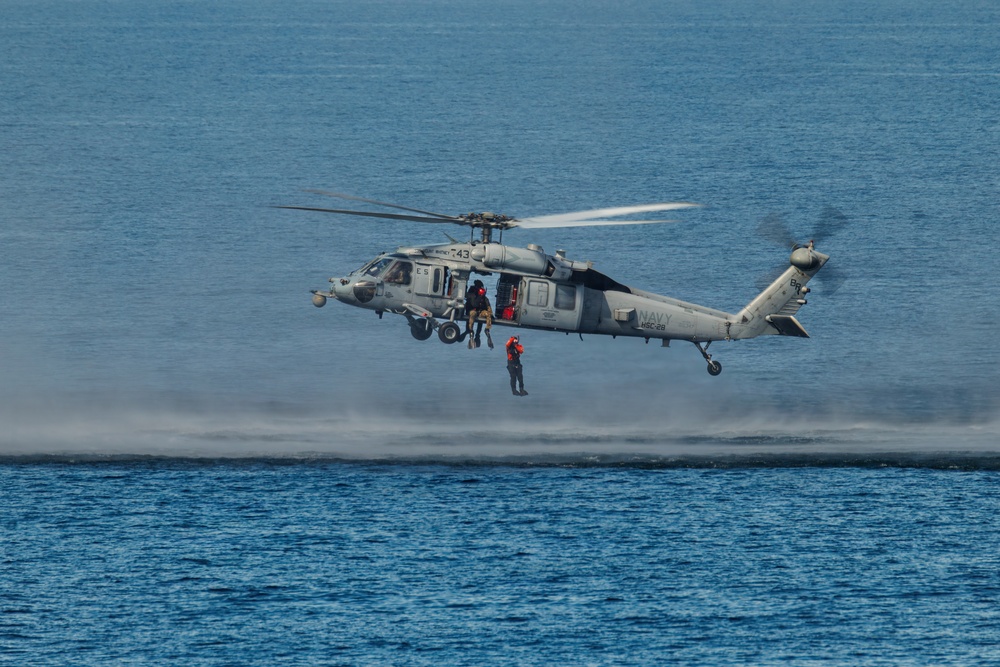 USS Mount Whitney, HSC-28 Conduct SAR Training in Baltic Sea