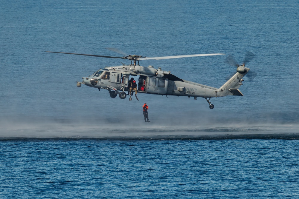 USS Mount Whitney, HSC-28 Conduct SAR Training in Baltic Sea