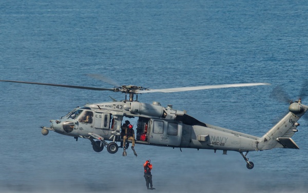 USS Mount Whitney, HSC-28 Conduct SAR Training in Baltic Sea