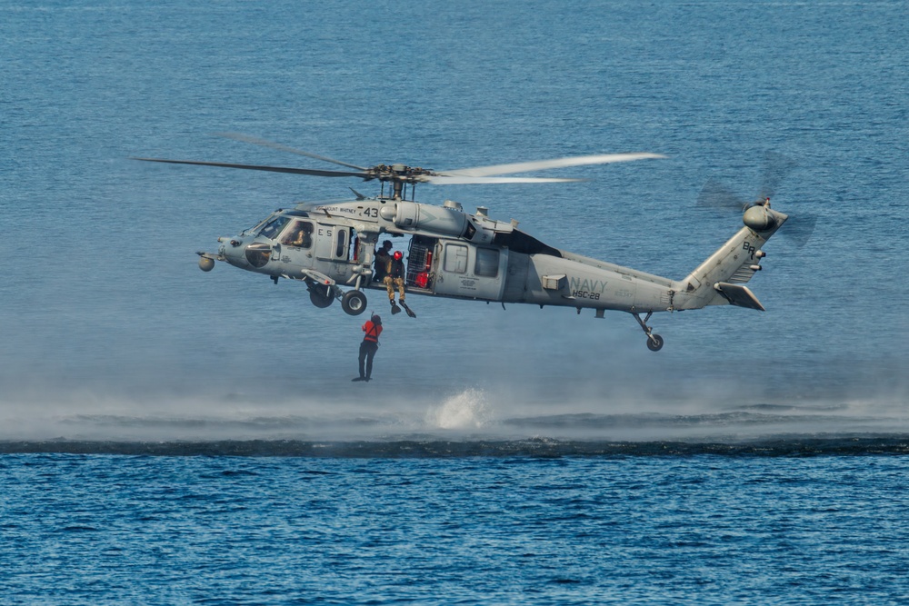 USS Mount Whitney, HSC-28 Conduct SAR Training in Baltic Sea