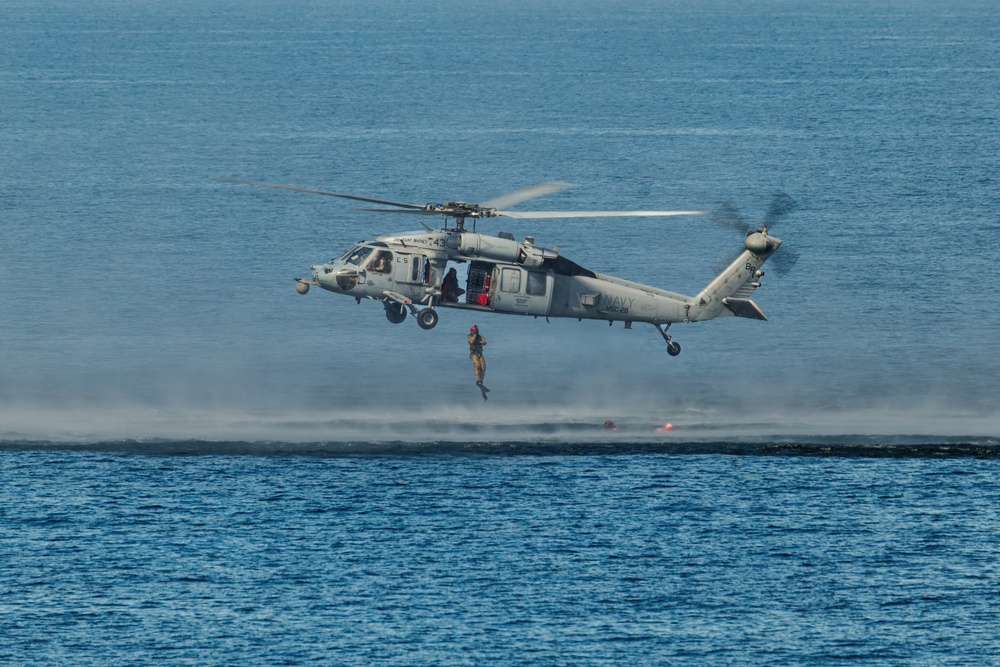 USS Mount Whitney, HSC-28 Conduct SAR Training in Baltic Sea