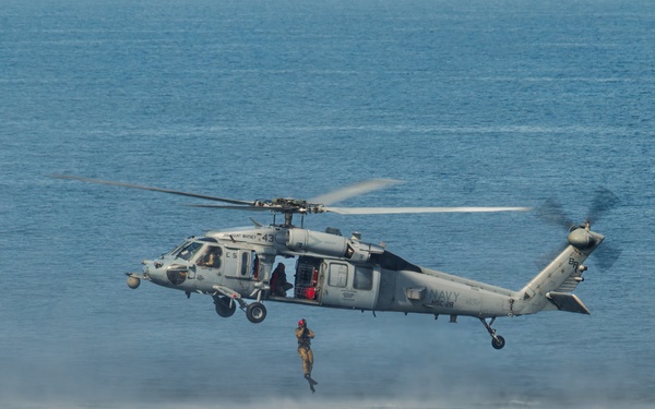 USS Mount Whitney, HSC-28 Conduct SAR Training in Baltic Sea