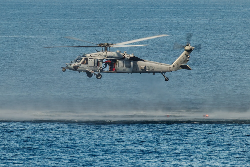 USS Mount Whitney, HSC-28 Conduct SAR Training in Baltic Sea