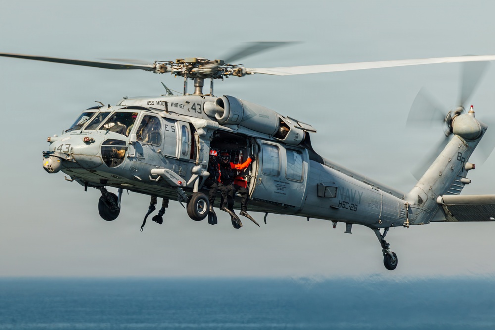 USS Mount Whitney, HSC-28 Conduct SAR Training in Baltic Sea