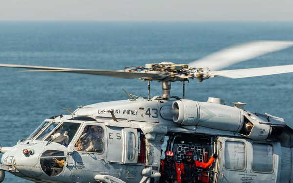 USS Mount Whitney, HSC-28 Conduct SAR Training in Baltic Sea