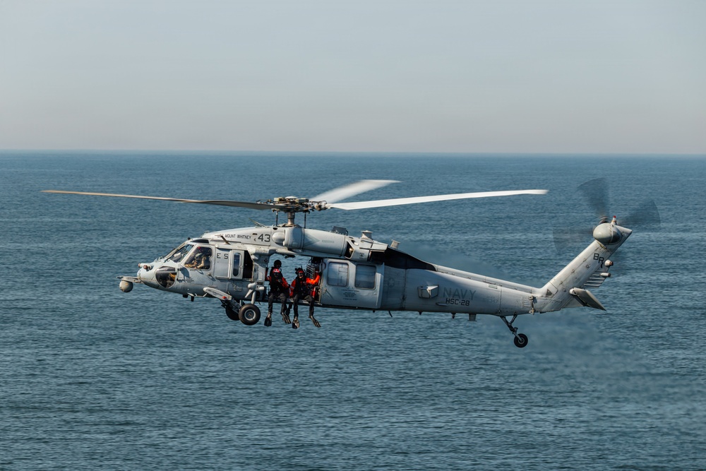 USS Mount Whitney, HSC-28 Conduct SAR Training in Baltic Sea