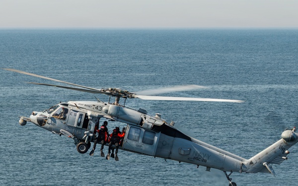 USS Mount Whitney, HSC-28 Conduct SAR Training in Baltic Sea