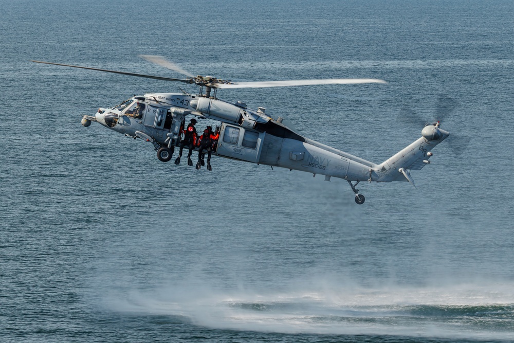 USS Mount Whitney, HSC-28 Conduct SAR Training in Baltic Sea
