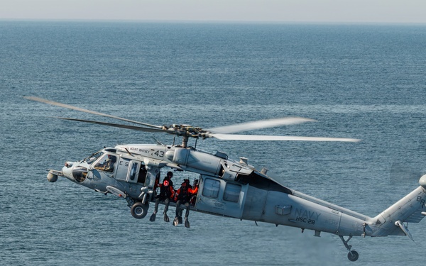 USS Mount Whitney, HSC-28 Conduct SAR Training in Baltic Sea
