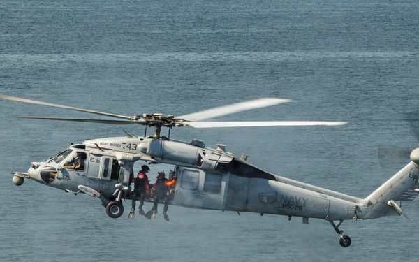USS Mount Whitney, HSC-28 Conduct SAR Training in Baltic Sea