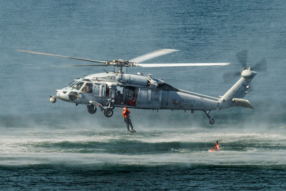 USS Mount Whitney, HSC-28 Conduct SAR Training in Baltic Sea