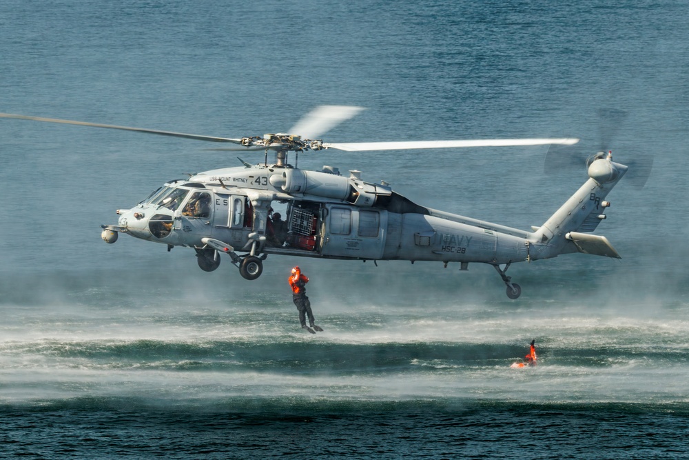 USS Mount Whitney, HSC-28 Conduct SAR Training in Baltic Sea