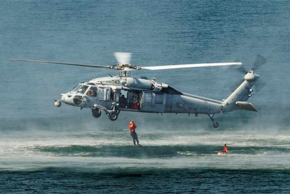 USS Mount Whitney, HSC-28 Conduct SAR Training in Baltic Sea