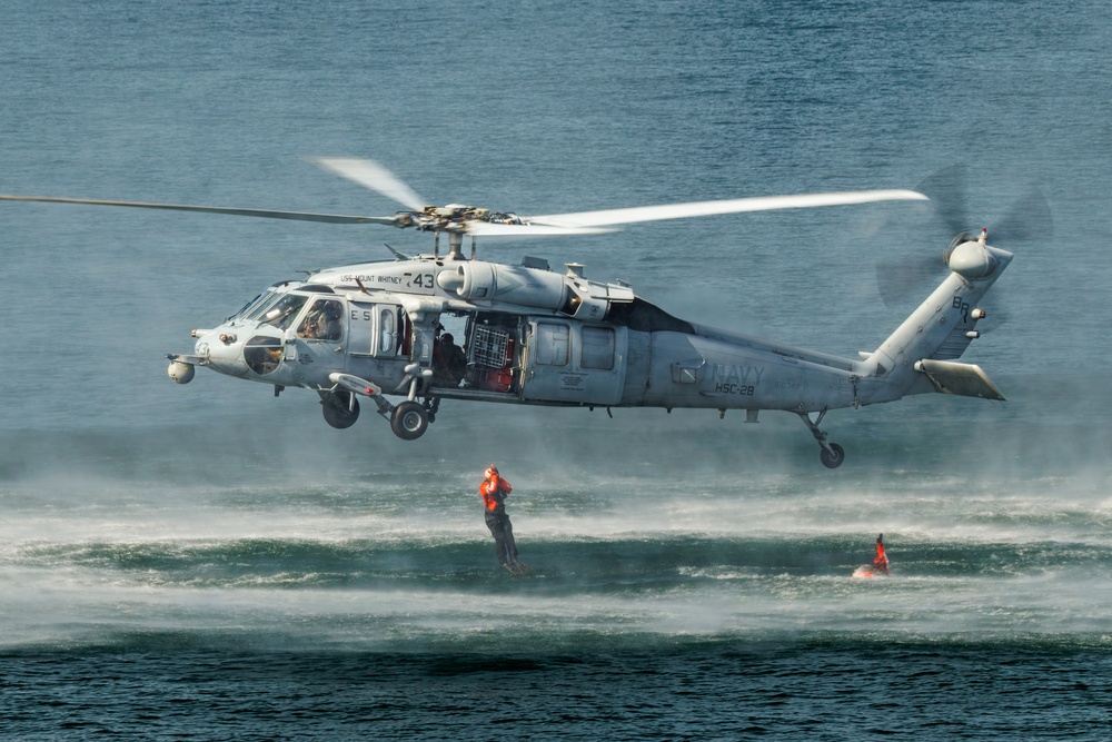 USS Mount Whitney, HSC-28 Conduct SAR Training in Baltic Sea