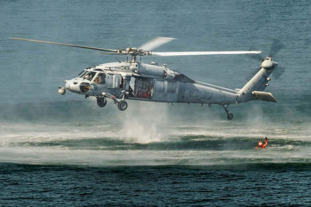 USS Mount Whitney, HSC-28 Conduct SAR Training in Baltic Sea