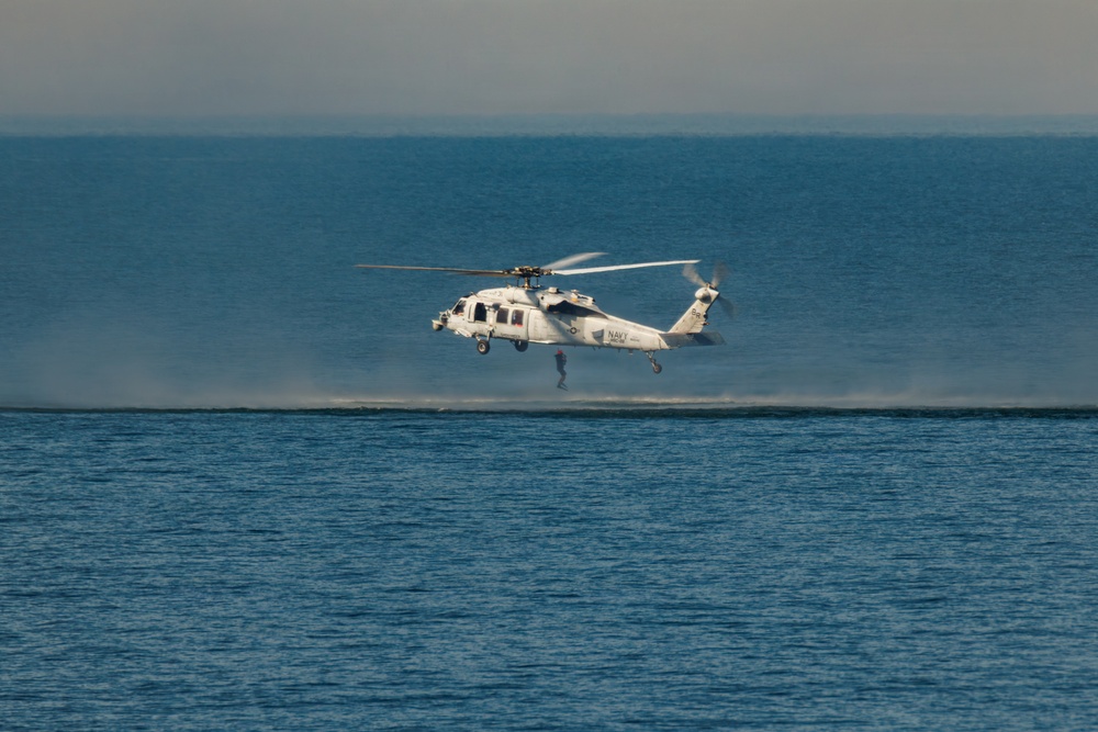 USS Mount Whitney, HSC-28 Conduct SAR Training in Baltic Sea