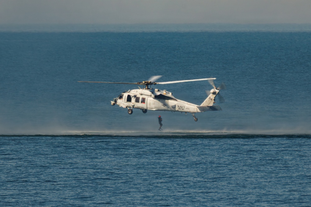 USS Mount Whitney, HSC-28 Conduct SAR Training in Baltic Sea
