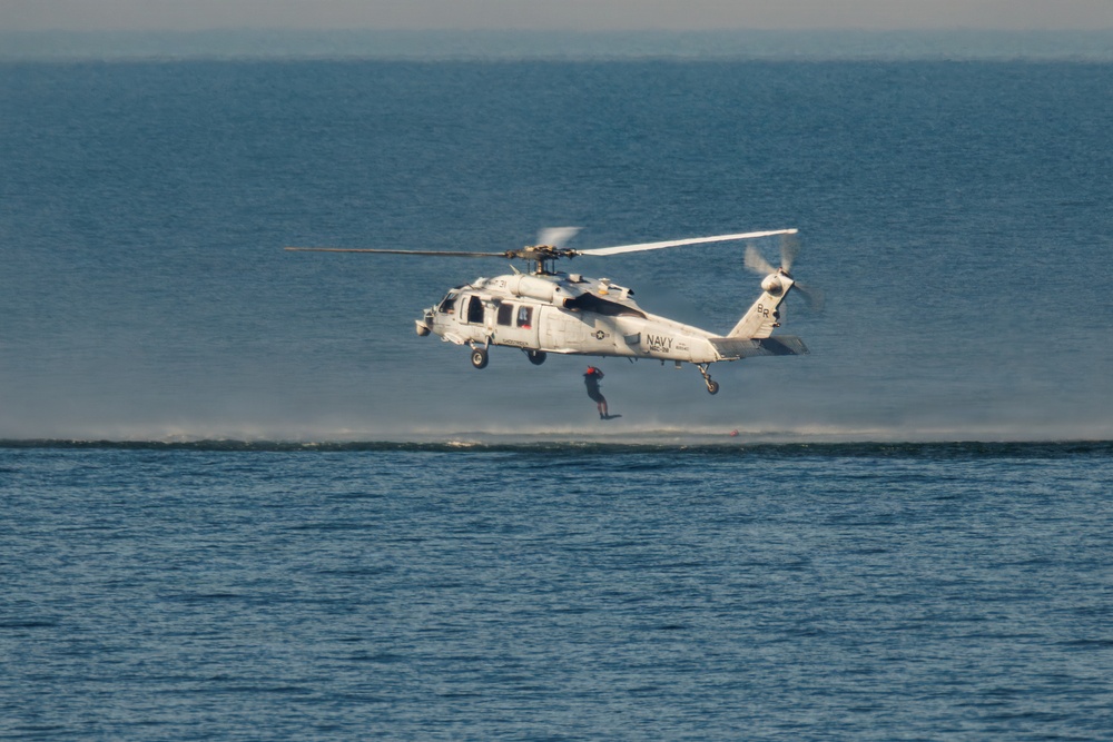 USS Mount Whitney, HSC-28 Conduct SAR Training in Baltic Sea