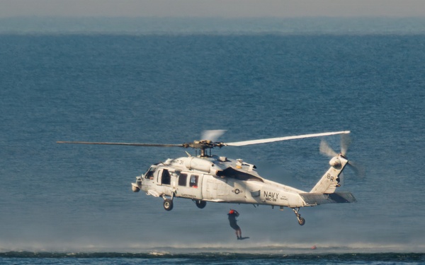 USS Mount Whitney, HSC-28 Conduct SAR Training in Baltic Sea