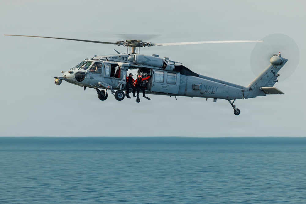USS Mount Whitney, HSC-28 Conduct SAR Training in Baltic Sea