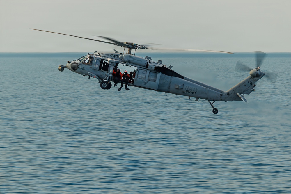 USS Mount Whitney, HSC-28 Conduct SAR Training in Baltic Sea
