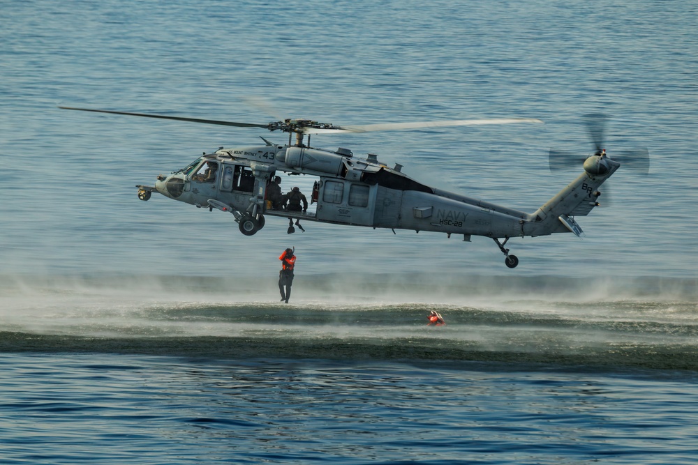 USS Mount Whitney, HSC-28 Conduct SAR Training in Baltic Sea