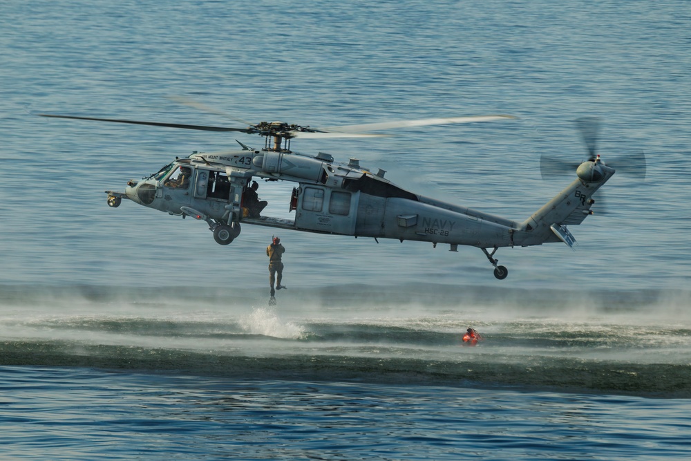 USS Mount Whitney, HSC-28 Conduct SAR Training in Baltic Sea