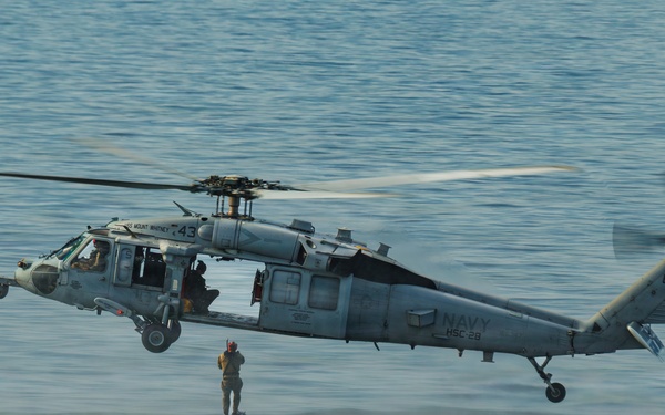 USS Mount Whitney, HSC-28 Conduct SAR Training in Baltic Sea