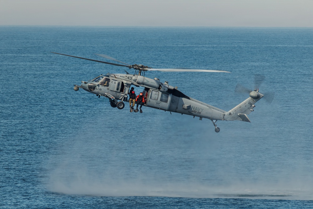 USS Mount Whitney, HSC-28 Conduct SAR Training in Baltic Sea