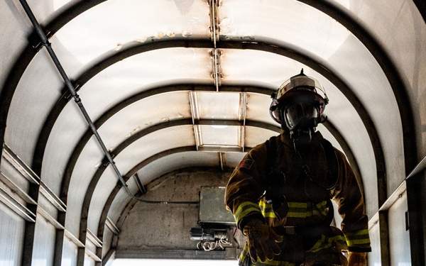 134 CES Firefighters Attack Flames in Korea