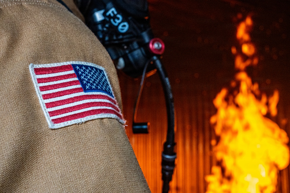 134 CES Firefighters Attack Flames in Korea