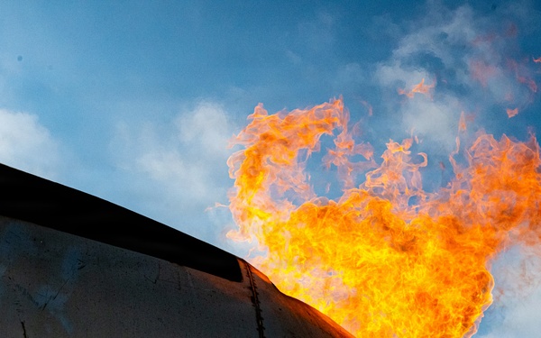 134 CES Firefighters Attack Flames in Korea