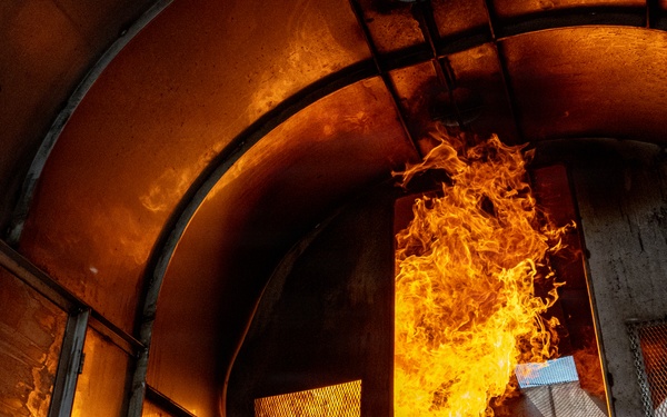 134 CES Firefighters Attack Flames in Korea