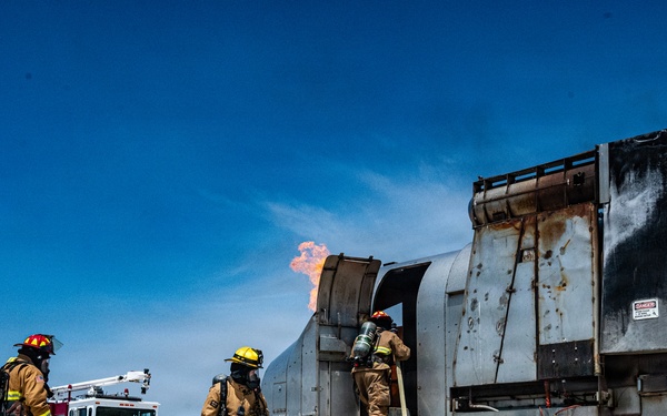 134 CES Firefighters Attack Flames in Korea