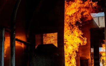 134 CES Firefighters Attack Flames in Korea