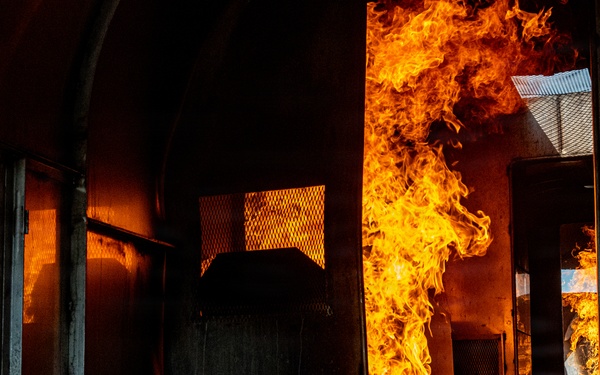 134 CES Firefighters Attack Flames in Korea