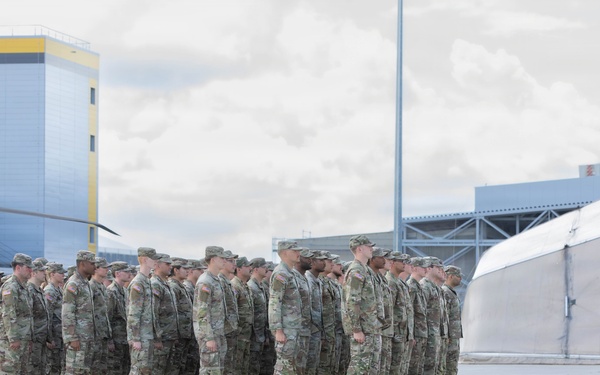 President Rinkēvičs and U.S. Ambassador Argyros visit U.S. Army Soldiers at Lielvārde Air Base, Latvia