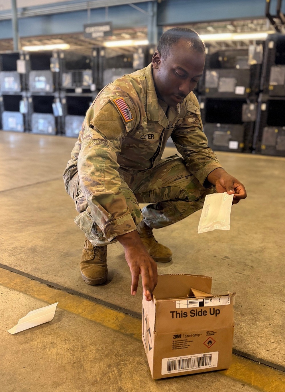 Fort Campbell Soldier Processes Medical Supply Shipment