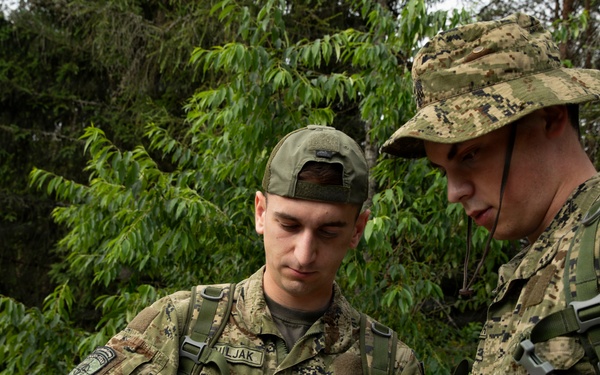 U.S., Romanian and Croatian forces conduct land navigation training in Poland